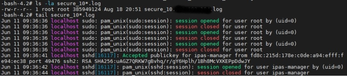 Secure log file  content